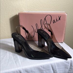 Wild Pair Black vinyl Heels Elegant Design